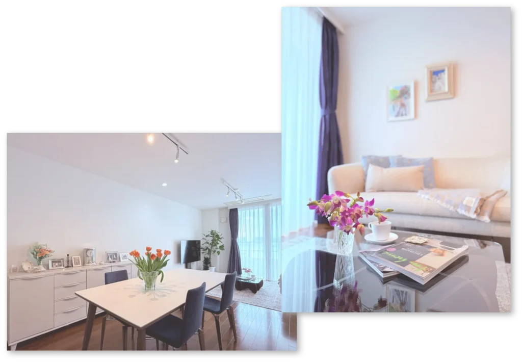 洗練されたリビングダイニングルームのコーディネート例